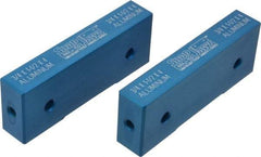 Snap Jaws - 4" Wide x 1-1/2" High x 3/4" Thick, Flat/No Step Vise Jaw - Soft, Aluminum, Fixed Jaw, Compatible with 4" Vises - Americas Tooling