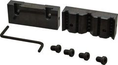 Snap Jaws - 4" Wide x 1-3/4" High x 1" Thick, V-Groove Vise Jaw - Steel, Fixed Jaw, Compatible with 4" Vises - Americas Tooling