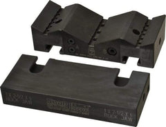 Snap Jaws - 6" Wide x 2-1/2" High x 1-1/2" Thick, V-Groove Vise Jaw - Steel, Fixed Jaw, Compatible with 6" Vises - Americas Tooling