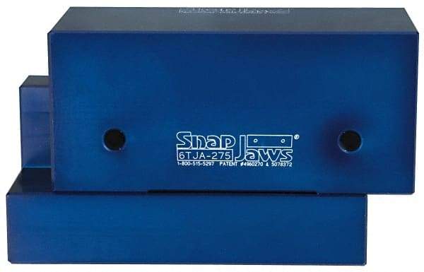 Snap Jaws - 6" Wide x 2-3/4" High x 2-3/4" Thick, Step Vise Jaw - Aluminum, Fixed Jaw, Compatible with 6" Vises - Americas Tooling