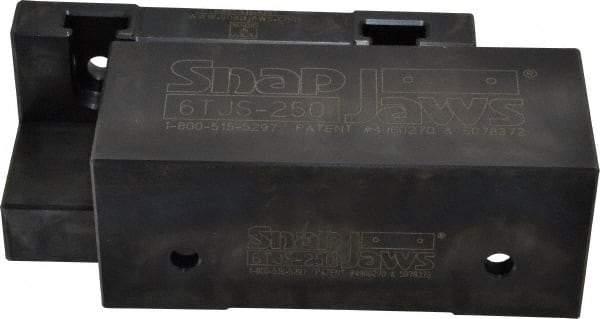 Snap Jaws - 6" Wide x 2-1/2" High x 2-1/2" Thick, Step Vise Jaw - Soft, Steel, Fixed Jaw, Compatible with 6" Vises - Americas Tooling