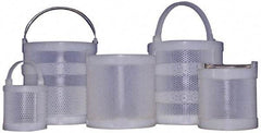 Made in USA - Round Polypropylene Dipping Basket - 3/32" Perforation, 6" Wide - Americas Tooling