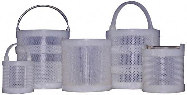 Made in USA - Round Polypropylene Dipping Basket - 1/8" Perforation, 6" Wide - Americas Tooling