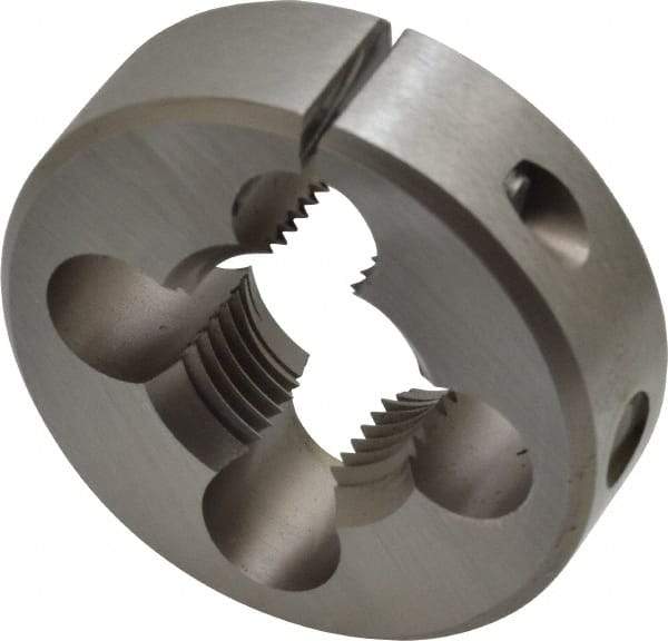 Irwin Hanson - 7/8-14 UNF Thread, 2" Outside Diam Carbon Steel Round Die - 5/8" Thick, Right Hand Thread, Adjustable - Exact Industrial Supply