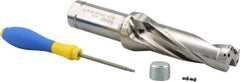 Iscar - 3-3/4" Max Drill Depth, 3xD, 1-1/4" Diam, Indexable Insert Drill - 1-1/4" Shank Diam, Straight Shank - Americas Tooling