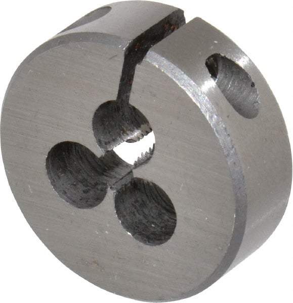 Interstate - #4-40 UNC Thread, 1" Outside Diam High Speed Steel Round Die - Right Hand Thread, Adjustable - Exact Industrial Supply