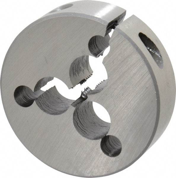 Interstate - 1/4-20 UNC Thread, 2" Outside Diam High Speed Steel Round Die - Right Hand Thread, Adjustable - Exact Industrial Supply