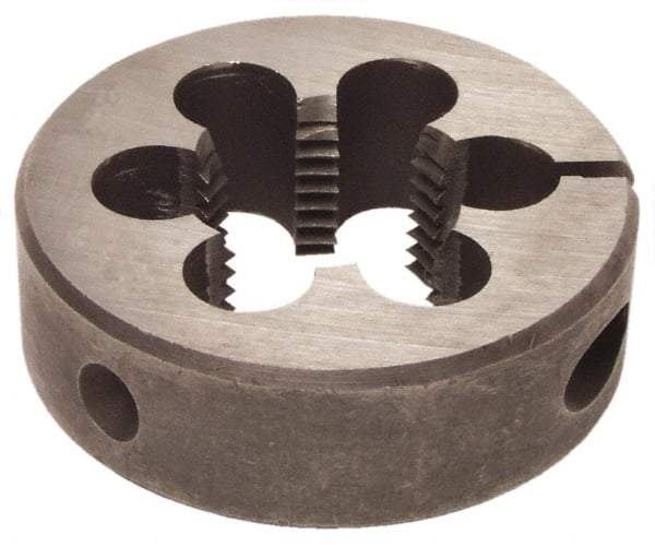 Interstate - 5/16-72 UNS Thread, 1" Outside Diam High Speed Steel Round Die - Right Hand Thread, Adjustable - Exact Industrial Supply