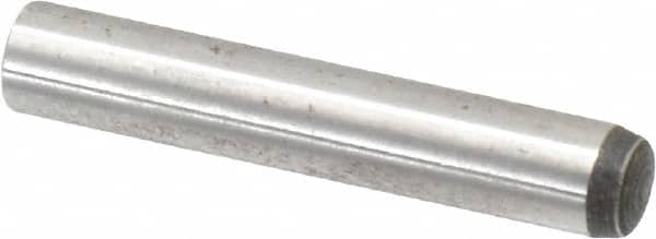 Value Collection - 6mm Diam x 35mm Pin Length Alloy Steel Standard Dowel Pin - C 58-62 Hardness, 13,300 Lb Breaking Strength, 1 Rounded End - Americas Tooling