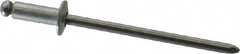 Marson - Button Head Steel Open End Blind Rivet - Steel Mandrel, 0.126" to 0.187" Grip, 1/4" Head Diam, 0.129" to 0.133" Hole Diam, 0.337" Length Under Head, 1/8" Body Diam - Americas Tooling