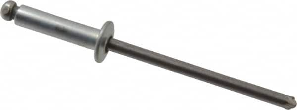 Marson - Button Head Steel Open End Blind Rivet - Steel Mandrel, 0.313" to 3/8" Grip, 1/4" Head Diam, 0.129" to 0.133" Hole Diam, 0.525" Length Under Head, 1/8" Body Diam - Americas Tooling