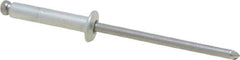 Marson - Button Head Steel Open End Blind Rivet - Steel Mandrel, 0.376" to 1/2" Grip, 1/4" Head Diam, 0.129" to 0.133" Hole Diam, 0.65" Length Under Head, 1/8" Body Diam - Americas Tooling