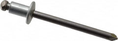 Marson - Button Head Steel Open End Blind Rivet - Steel Mandrel, 0.032" to 1/8" Grip, 3/8" Head Diam, 0.192" to 0.196" Hole Diam, 0.187" Length Under Head, 3/16" Body Diam - Americas Tooling