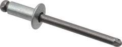 Marson - Button Head Steel Open End Blind Rivet - Steel Mandrel, 0.188" to 1/4" Grip, 3/8" Head Diam, 0.192" to 0.196" Hole Diam, 0.45" Length Under Head, 3/16" Body Diam - Americas Tooling