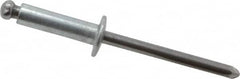 Marson - Button Head Steel Open End Blind Rivet - Steel Mandrel, 0.376" to 1/2" Grip, 3/8" Head Diam, 0.192" to 0.196" Hole Diam, 0.7" Length Under Head, 3/16" Body Diam - Americas Tooling