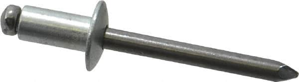 Marson - Button Head Steel Open End Blind Rivet - Steel Mandrel, 0.126" to 1/4" Grip, 1/2" Head Diam, 0.257" to 0.261" Hole Diam, 1/2" Length Under Head, 1/4" Body Diam - Americas Tooling