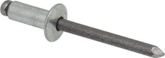 Marson - Button Head Steel Open End Blind Rivet - Steel Mandrel, 0.251" to 3/8" Grip, 1/2" Head Diam, 0.257" to 0.261" Hole Diam, 5/8" Length Under Head, 1/4" Body Diam - Americas Tooling