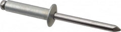 Marson - Button Head Steel Open End Blind Rivet - Steel Mandrel, 0.626" to 3/4" Grip, 1/2" Head Diam, 0.257" to 0.261" Hole Diam, 1" Length Under Head, 1/4" Body Diam - Americas Tooling