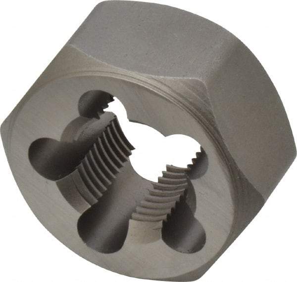 Irwin Hanson - 3/4-16 UNF Thread, 1-7/16" Hex, Right Hand Thread, Hex Rethreading Die - Carbon Steel, 3/4" Thick - Exact Industrial Supply