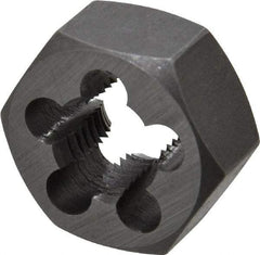 Interstate - 7/16-20 UNF Thread, 7/8" Hex, Left Hand Thread, Hex Rethreading Die - Carbon Steel, 7/16" Thick - Exact Industrial Supply