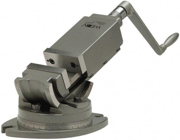 Wilton - 5" Jaw Width, 5" Jaw Opening Capacity, 2-Way Angle Swivel Machine Vise - Manual Operation, 1 Station, 18-13/64" Long x 9-45/64" High x 2" Deep, Alloy Steel - Americas Tooling