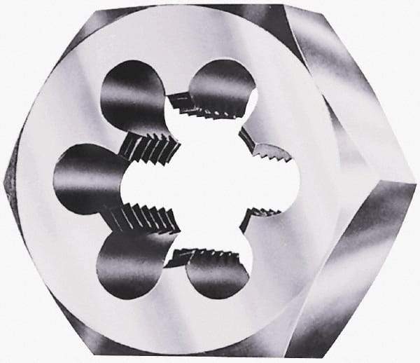 Interstate - 4-1/2 - 12 UNS Thread, 7" Hex, Right Hand Thread, Hex Rethreading Die - Carbon Steel, 2-3/8" Thick - Exact Industrial Supply