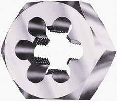 Interstate - 1-3/4 - 5 UNC Thread, 3-1/8" Hex, Left Hand Thread, Hex Rethreading Die - Carbon Steel, 1" Thick - Exact Industrial Supply