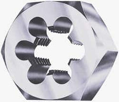 Cle-Line - 1-1/4 - 7 UNC Thread, 2-3/16" Hex, Hex Rethreading Die - Carbon Steel, 1" Thick, Series 0650 - Exact Industrial Supply