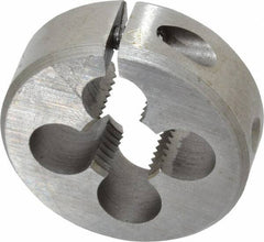 Interstate - 1/2-18 UNS Thread, 1-1/2" Outside Diam High Speed Steel Round Die - Right Hand Thread, Adjustable - Exact Industrial Supply