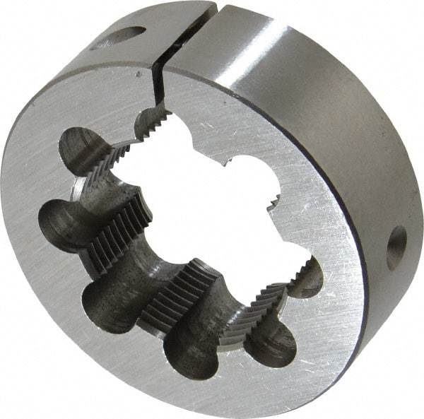 Interstate - 1-3/4 - 12 UNS Thread, 3" Outside Diam High Speed Steel Round Die - Right Hand Thread, Adjustable - Exact Industrial Supply