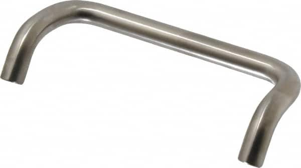 Sugatsune - 15/32" Handle Diam, Satin Finish Stainless Steel Drawer Pull - 1-31/32" Projection, 5-3/64" Center to Center, 5-1/2" Wide - Americas Tooling