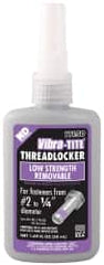 Vibra-Tite - 50 mL Bottle, Purple, Low Strength Liquid Threadlocker - Series 111, 24 hr Full Cure Time, Hand Tool Removal - Americas Tooling