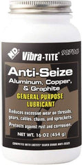 Vibra-Tite - 16 oz Can Anti-Seize Anti-Seize Lubricant - Aluminum/Copper/Graphite, -65 to 1,600°F, Silver Colored, Water Resistant - Americas Tooling