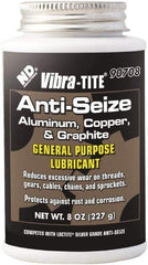 Vibra-Tite - 8 oz Can Anti-Seize Anti-Seize Lubricant - Aluminum/Copper/Graphite, -65 to 1,600°F, Silver Colored, Water Resistant - Americas Tooling