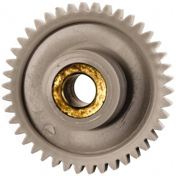 Made in USA - 32 Pitch, 1-5/16" Pitch Diam, 1-3/8" OD, 42 Tooth Spur Gear - 3/16" Face Width, 1/2" Bore Diam, 39/64" Hub Diam, 20° Pressure Angle, Acetal - Americas Tooling