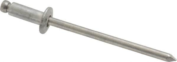 Marson - Button Head Aluminum Open End Blind Rivet - Aluminum Mandrel, 0.126" to 0.187" Grip, 1/4" Head Diam, 0.129" to 0.133" Hole Diam, 0.337" Length Under Head, 1/8" Body Diam - Americas Tooling