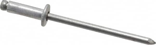 Marson - Button Head Aluminum Open End Blind Rivet - Aluminum Mandrel, 0.188" to 1/4" Grip, 1/4" Head Diam, 0.129" to 0.133" Hole Diam, 0.4" Length Under Head, 1/8" Body Diam - Americas Tooling