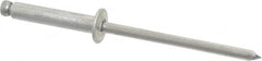 Marson - Button Head Aluminum Open End Blind Rivet - Aluminum Mandrel, 0.376" to 1/2" Grip, 1/4" Head Diam, 0.129" to 0.133" Hole Diam, 0.65" Length Under Head, 1/8" Body Diam - Americas Tooling