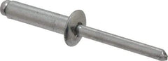 Marson - Button Head Aluminum Open End Blind Rivet - Aluminum Mandrel, 0.626" to 3/4" Grip, 1/2" Head Diam, 0.257" to 0.261" Hole Diam, 1" Length Under Head, 1/4" Body Diam - Americas Tooling