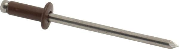 Marson - Button Head Aluminum Open End Blind Rivet - Aluminum Mandrel, 0.126" to 0.187" Grip, 1/4" Head Diam, 0.129" to 0.133" Hole Diam, 0.337" Length Under Head, 1/8" Body Diam - Americas Tooling