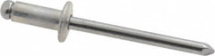 Marson - Button Head Aluminum Open End Blind Rivet - Steel Mandrel, 3/16" to 1/4" Grip, 3/8" Head Diam, 0.192" to 0.196" Hole Diam, 0.45" Length Under Head, 3/16" Body Diam - Americas Tooling