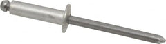 Marson - Button Head Aluminum Open End Blind Rivet - Steel Mandrel, 0.376" to 1/2" Grip, 3/8" Head Diam, 0.192" to 0.196" Hole Diam, 0.7" Length Under Head, 3/16" Body Diam - Americas Tooling