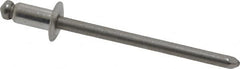 Marson - Button Head Stainless Steel Open End Blind Rivet - Stainless Steel Mandrel, 1/32" to 1/8" Grip, 1/4" Head Diam, 0.129" to 0.133" Hole Diam, 0.275" Length Under Head, 1/8" Body Diam - Americas Tooling