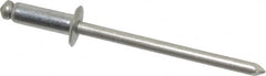 Marson - Button Head Stainless Steel Open End Blind Rivet - Stainless Steel Mandrel, 3/16" to 1/4" Grip, 1/4" Head Diam, 0.129" to 0.133" Hole Diam, 0.4" Length Under Head, 1/8" Body Diam - Americas Tooling