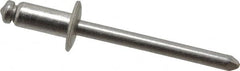 Marson - Button Head Stainless Steel Open End Blind Rivet - Stainless Steel Mandrel, 3/16" to 1/4" Grip, 3/8" Head Diam, 0.192" to 0.196" Hole Diam, 0.45" Length Under Head, 3/16" Body Diam - Americas Tooling