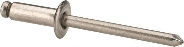 Marson - Button Head Stainless Steel Open End Blind Rivet - Stainless Steel Mandrel, 5/16" to 3/8" Grip, 3/8" Head Diam, 0.192" to 0.196" Hole Diam, 0.575" Length Under Head, 3/16" Body Diam - Americas Tooling