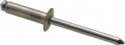 Marson - Button Head Stainless Steel Open End Blind Rivet - Stainless Steel Mandrel, 0.376" to 1/2" Grip, 3/8" Head Diam, 0.192" to 0.196" Hole Diam, 0.7" Length Under Head, 3/16" Body Diam - Americas Tooling