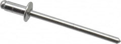 Marson - Button Head Aluminum Open End Blind Rivet - Aluminum Mandrel, 1/32" to 1/8" Grip, 1/4" Head Diam, 0.129" to 0.133" Hole Diam, 0.275" Length Under Head, 1/8" Body Diam - Americas Tooling