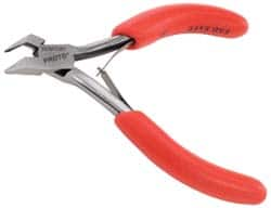 Proto - 4-1/2" OAL, 20 AWG Capacity, Flush Cutter - 3/8" Jaw Length x 7/16" Jaw Width, Angled Tip Head, ESD Cushion Handle - Americas Tooling