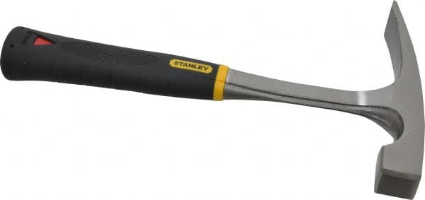 Stanley - 1-1/4 Lb Head Bricklayer's Hammer - 11" OAL, Steel Handle, 1" Face Diam - Americas Tooling